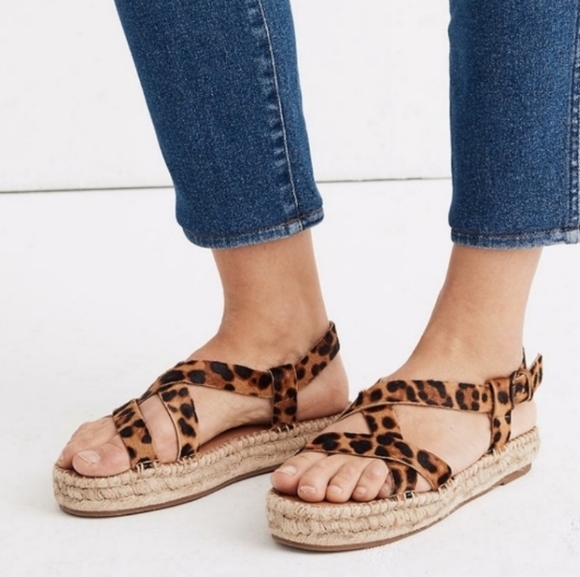 Madewell Shoes - MADEWELL The Malia Espadrille Sandal In Leopard Calf Hair 10 AM198
